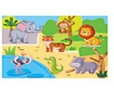 Smily Play Smily Play Dėlionė Medinis zoologijos sodas 4 el