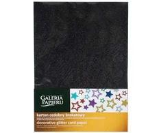 Galeria Papieru Dekoratyvinis blizgantis kortelių popierius A4, 5vnt/pak. 210g/m2, Juodos spalvos