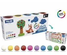 Lipdymo masė Milan Soft Dough, 10 spalvų