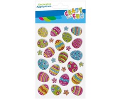 3d Velykų Lipdukai "craft With Fun" - 28 vnt.