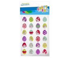 Craft With Fun Dekoratyvinės lipdukai Velykų kiaušiniai, 24 vnt.
