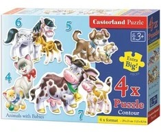 Castorland Dėlionė 22 vnt. - Gyvūnai su jaunikliais