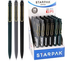 Starpak Automatinis mokyklinis juodas gelinis rašiklis