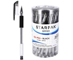 Starpak Gelinis rašiklis su guma, juodas, 0.5mm