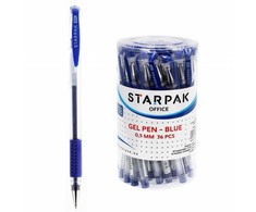 Starpak Mėlynas gelinis rašiklis su dangteliu, 0.5mm
