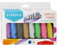 Akrilinių dažų rinkinys 8sp 25ml METAL 484980 STARPAK/6
