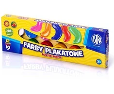 Plakatų dažai 12 spalvų 10 ml ASTRA 83115902