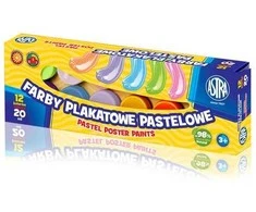 Plakatų dažai 12 pastelinių spalvų ASTRA 301118001