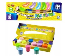 Pasteliniai plakatų dažai Astra, 12 spalvų, 20 ml