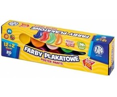Plakatų dažai 12col 2col 20ml dėžutė ASTRA 301123045