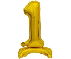 GoDan B&amp;C folijos balionas Stovintis numeris 1, auksinis, 38 cm