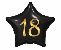 GoDan folijos balionas numeris 18, žvaigždės geltonumo, auksino įspaudas, 19