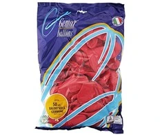 Gemar Širdies pasteliniai balionai be spausdinimo, raudona / 50 vnt.