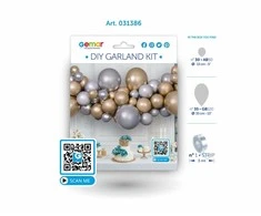 GoDan Girlanda balonowa DIY sidabrinė ir-auksinė 65szt