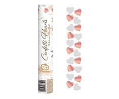 Pop konfeti 30x5 širdelės rožinė/auksinė/balta Valentino diena GODAN KP-SRZB