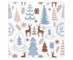 GoDan Serwetki Hello Winter, balta, certyfikat FSC, 33x33 cm, 20 vnt.