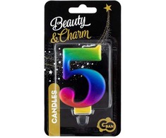 GoDan Świeczka urodzinowa "5" multikolor 8cm