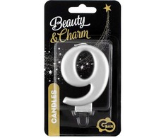 GoDan Gimtadienio žvakė "9" sidabro 8cm
