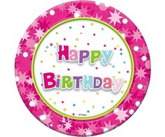 Aster GoDan TALERZ PAP 180 GO HAPPY BIRTHDAY ROZ FOL OP6
