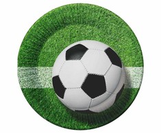 Popierinė lėkštė 18 cm Futbolas, pakuotėje 6 vnt., Party GODAN PW-TPN7