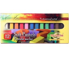 Titanum Profesionalios 12 Spalvų Sausos Pastelės – Intensyvios, Lūžimui Atsparios Kreidelės