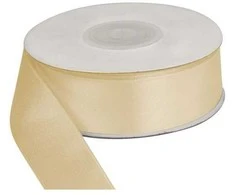 Party Deco Juostelė satino 25mm/25m kreminė