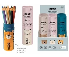 bebe Interdruk Trikampės pieštukų kreidelės 24 spalvų BB Friends Interprint