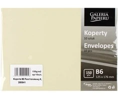Galeria Papieru Vokai B6 PEARL 150g 10vnt kreminiai