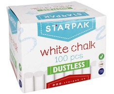Neputojanti mokyklinė kreida balta 100 vienetų - Starpak
