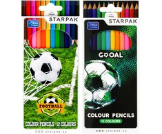 KREDKI OŁÓWKOWE 12 KOLORÓW FOOTBALL, STARPAK