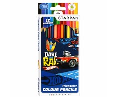 Starpak Trikampiai pieštukai 12 spalvų Hot Wheels