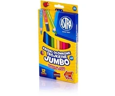 Pieštukų kreidelės 12 spalvų Jumbo trikampė ASTRA 312110007
