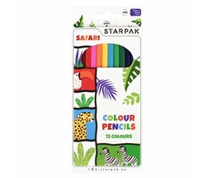 Starpak Safari pieštukai 12 spalvų intensyvios mokyklinės kreidelės vaikams 1 vnt.
