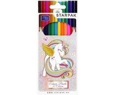 Starpak Trikampiai pieštukai 12 spalvų Vienaragis