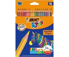 Pieštukų kreidelės 18col/180 KIDS Evolution Stripes BIC 950524
