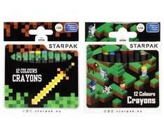Starpak Žvakių vaškinės kreidelės 12 spalvų "Pixel" žaidimas