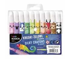 Derform Kidea Želės pieštukai "silky Zoo" 10 spalvų su suktuku