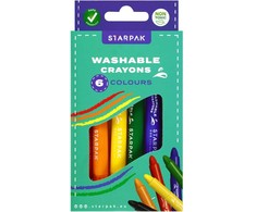 Starpak plaunamos spalvotos kreidelės, 6 vnt.