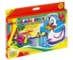 MFP Vitražinių dažų rinkinys GD10P12, Amos, 12 spalvų po 10,5ml