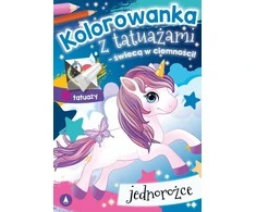 Dažymo puslapis A5 Spalvinimo knygelė su tatuiruotėmis šviečia tamsoje Vienaragiai SKRZAT 076110 SK