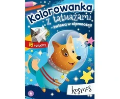 Dažymo puslapis A5 spalvinimo knygelė su tatuiruotėmis šviečia tamsoje Kosmos SKRZAT 076066 SK
