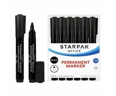 Starpak Permanentinis žymeklis apvalus juodas (12 vnt.)