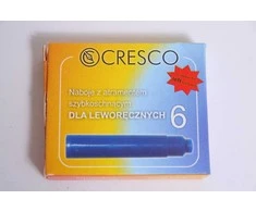 Rašalo kapsulės CRESCO, 6 vnt., trumpos, greitai džiūstantis rašalas, mėlynos sp.