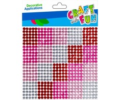 Rožinė Dekoratyviniai krištoliniai karoliukai CRAFT with FUN Rožinė, lipnūs, 10x10 mm, 600 vnt.