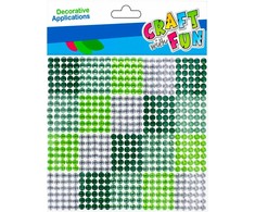 Dekoratyviniai krištoliniai karoliukai CRAFT with FUN Žalias, lipnūs, 10x10 mm, 600 vnt.