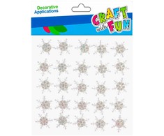 Craft With Fun Dekoratyvinės snaigės lipnios 25 vnt.