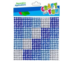Mėlyna Dekoratyviniai krištoliniai karoliukai CRAFT with FUN Mėlyna, lipnūs, 10x10 mm, 600 vnt.