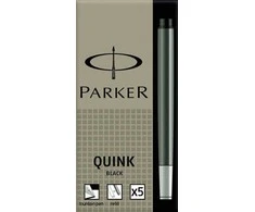 Rašalo kapsulės Parker, ilgos, juodos (5 vnt.)