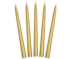 Boland Traciks Ilgos didelės žvakės 24cm 10vnt auksinės