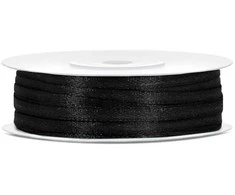 Party Deco Juostelė satino 3mm/50m juoda